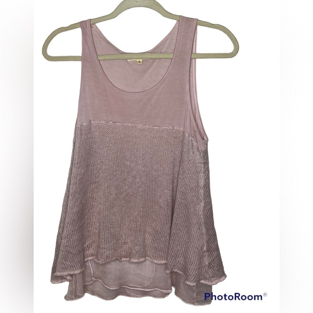 Black Swan Dusty Rose Color Sweater Lower Half Tank Top Sz Med